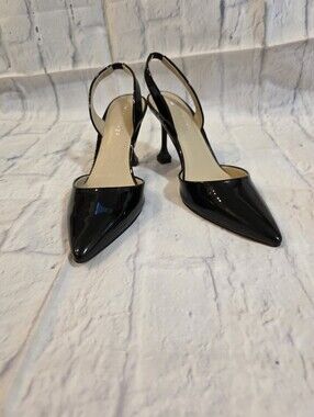 Marc Fisher Black Patent Slingback Pointy Heels